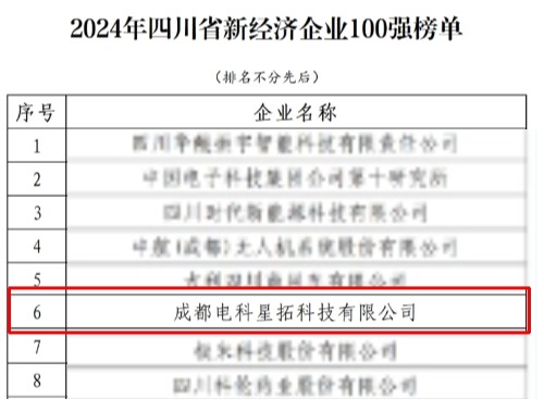 电科suncitygroup太阳荣膺“2024年四川省新经济企业”100强榜单.jpg
